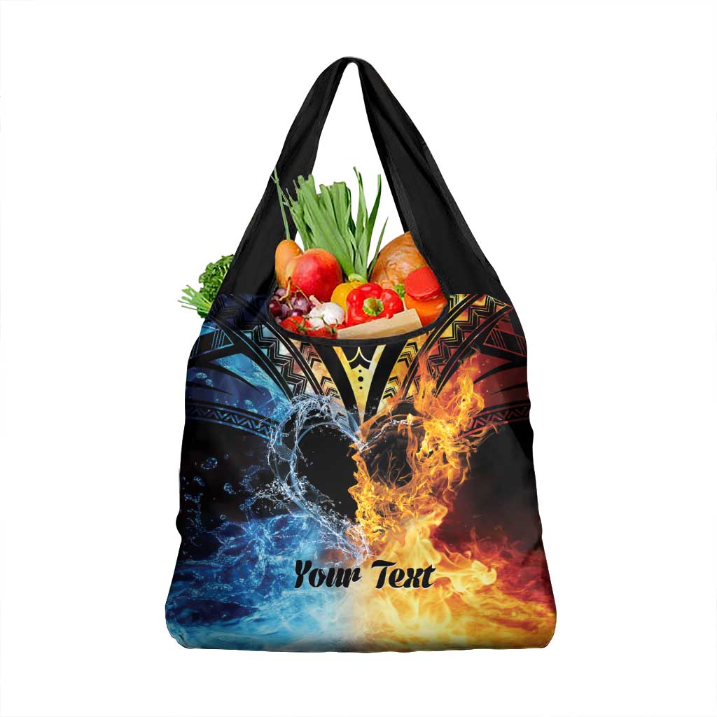 Polynesian Heart In Fire And Water Grocery Bag Romantic Elements LT01 1-pack One Size Colorful - Polynesian Pride