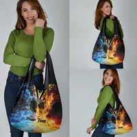 Polynesian Heart In Fire And Water Grocery Bag Romantic Elements LT01 - Polynesian Pride