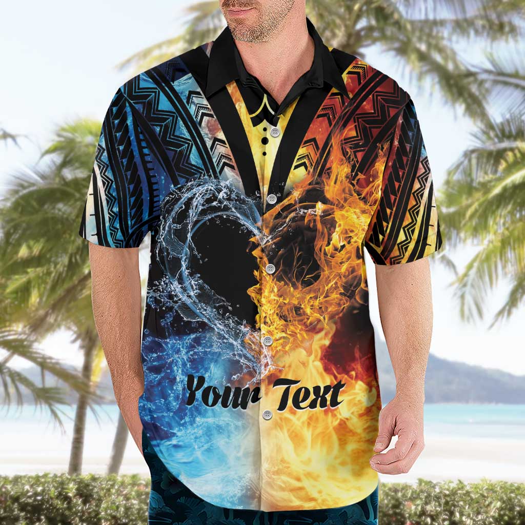 Personalised Polynesian Heart In Fire And Water Hawaiian Shirt Romantic Elements LT01 - Polynesian Pride