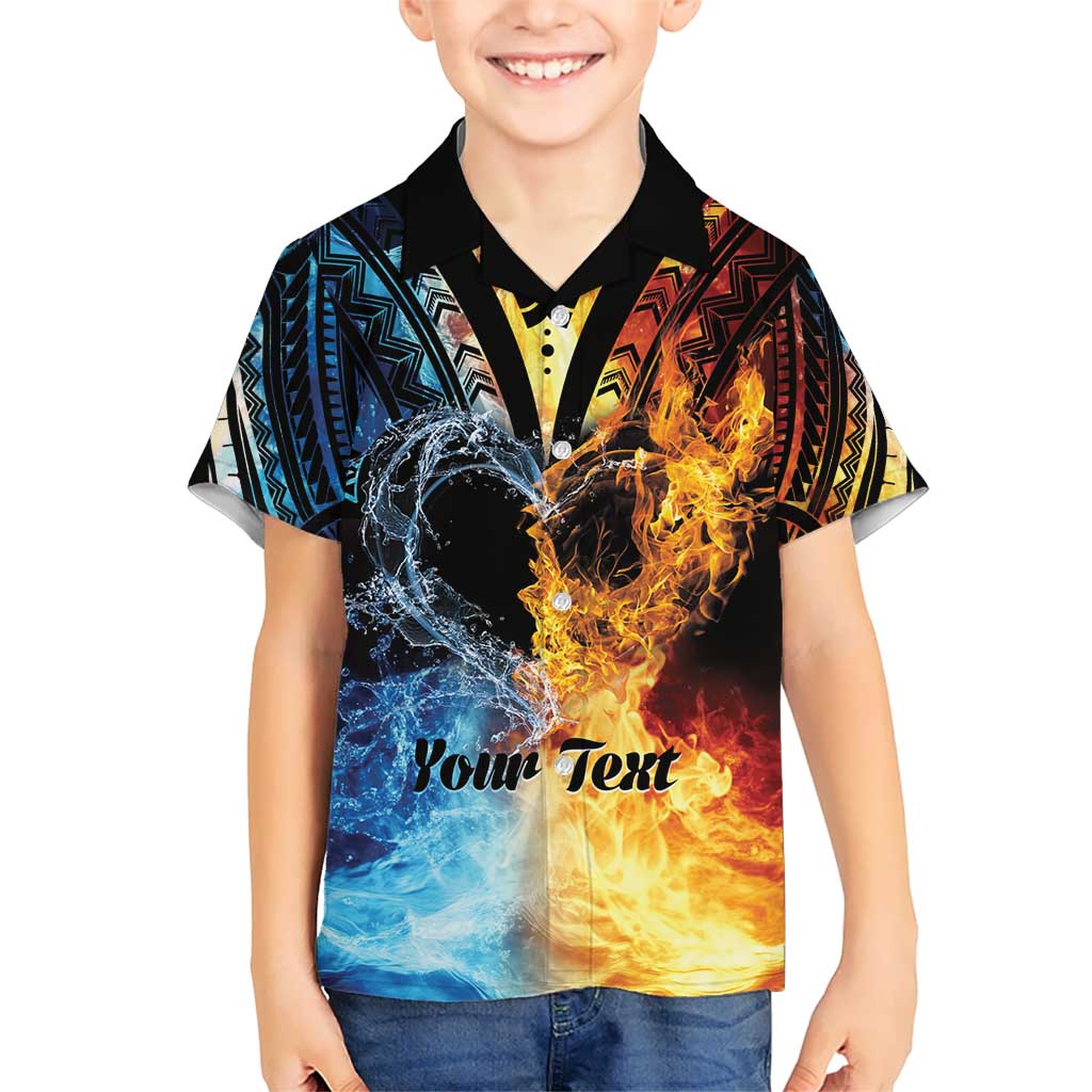 Personalised Polynesian Heart In Fire And Water Hawaiian Shirt Romantic Elements LT01 - Polynesian Pride
