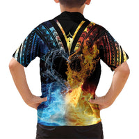 Personalised Polynesian Heart In Fire And Water Hawaiian Shirt Romantic Elements LT01 - Polynesian Pride