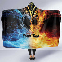 Personalised Polynesian Heart In Fire And Water Hooded Blanket Romantic Elements LT01 One Size Colorful - Polynesian Pride