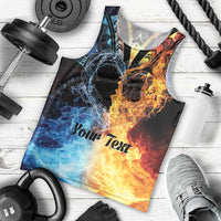 Personalised Polynesian Heart In Fire And Water Men Tank Top Romantic Elements LT01 - Polynesian Pride