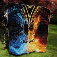 Personalised Polynesian Heart In Fire And Water Quilt Romantic Elements