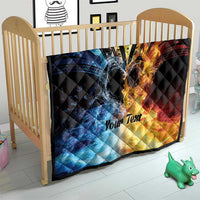 Personalised Polynesian Heart In Fire And Water Quilt Romantic Elements