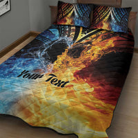 Personalised Polynesian Heart In Fire And Water Quilt Bed Set Romantic Elements LT01 - Polynesian Pride