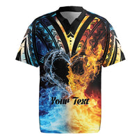 Personalised Polynesian Heart In Fire And Water Rugby Jersey Romantic Elements
