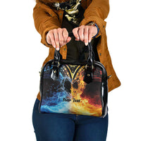 Personalised Polynesian Heart In Fire And Water Shoulder Handbag Romantic Elements