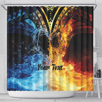 Personalised Polynesian Heart In Fire And Water Shower Curtain Romantic Elements