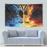 Personalised Polynesian Heart In Fire And Water Tapestry Romantic Elements