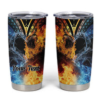 Personalised Polynesian Heart In Fire And Water Tumbler Cup Romantic Elements LT01 Colorful - Polynesian Pride