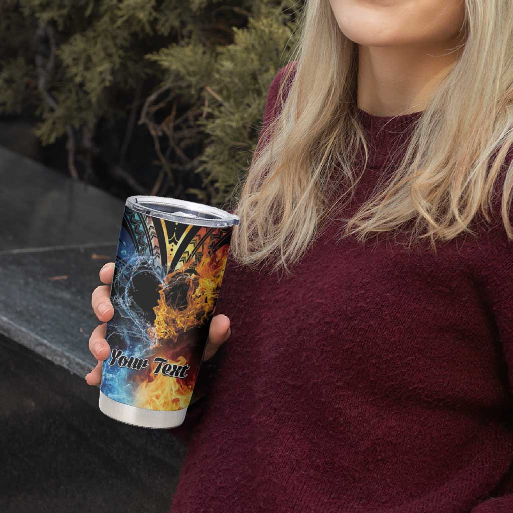 Personalised Polynesian Heart In Fire And Water Tumbler Cup Romantic Elements LT01 - Polynesian Pride
