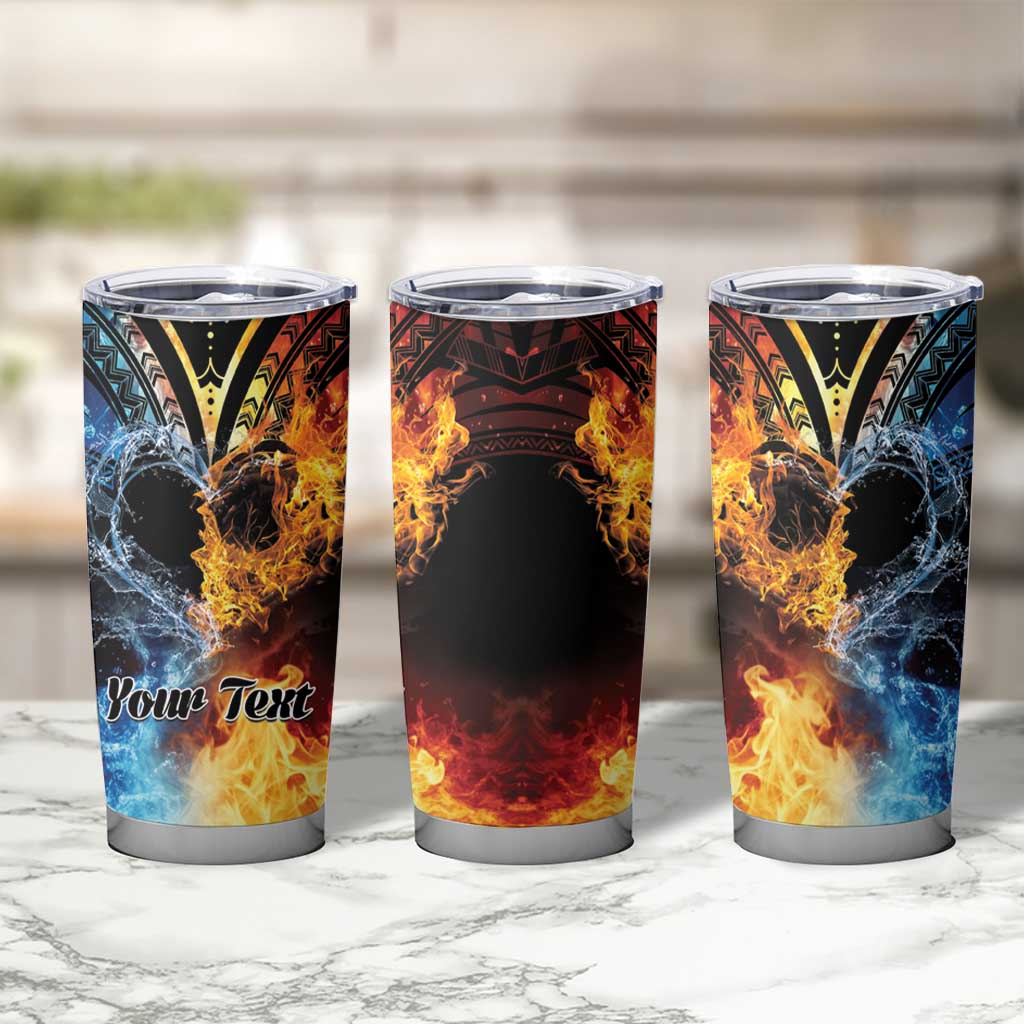 Personalised Polynesian Heart In Fire And Water Tumbler Cup Romantic Elements LT01 - Polynesian Pride
