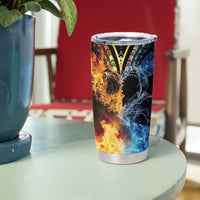 Personalised Polynesian Heart In Fire And Water Tumbler Cup Romantic Elements LT01 - Polynesian Pride