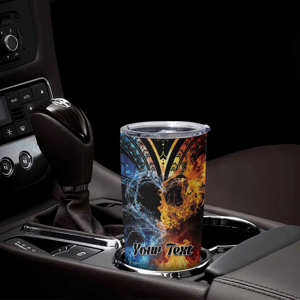 Personalised Polynesian Heart In Fire And Water Tumbler Cup Romantic Elements LT01 - Polynesian Pride