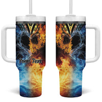 Personalised Polynesian Heart In Fire And Water Tumbler With Handle Romantic Elements LT01 One Size: 40 oz Colorful - Polynesian Pride