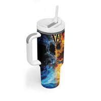 Personalised Polynesian Heart In Fire And Water Tumbler With Handle Romantic Elements LT01 - Polynesian Pride