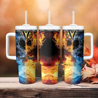 Personalised Polynesian Heart In Fire And Water Tumbler With Handle Romantic Elements LT01 - Polynesian Pride