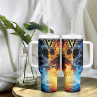 Personalised Polynesian Heart In Fire And Water Tumbler With Handle Romantic Elements LT01 - Polynesian Pride