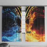 Personalised Polynesian Heart In Fire And Water Window Curtain Romantic Elements LT01 With Hooks Colorful - Polynesian Pride