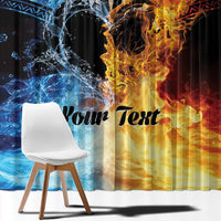 Personalised Polynesian Heart In Fire And Water Window Curtain Romantic Elements LT01 - Polynesian Pride