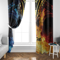 Personalised Polynesian Heart In Fire And Water Window Curtain Romantic Elements LT01 - Polynesian Pride