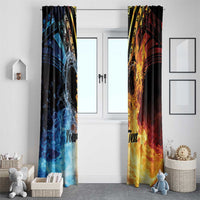 Personalised Polynesian Heart In Fire And Water Window Curtain Romantic Elements LT01 - Polynesian Pride