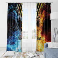 Personalised Polynesian Heart In Fire And Water Window Curtain Romantic Elements LT01 - Polynesian Pride