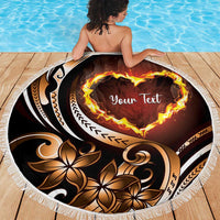 Personalised Polynesian Fiery Heart Beach Blanket Passionate Love LT01 - Polynesian Pride