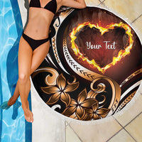 Personalised Polynesian Fiery Heart Beach Blanket Passionate Love LT01 - Polynesian Pride