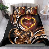 Personalised Polynesian Fiery Heart Bedding Set Passionate Love
