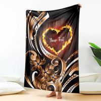 Personalised Polynesian Fiery Heart Blanket Passionate Love LT01 - Polynesian Pride