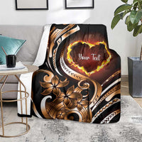 Personalised Polynesian Fiery Heart Blanket Passionate Love LT01 - Polynesian Pride