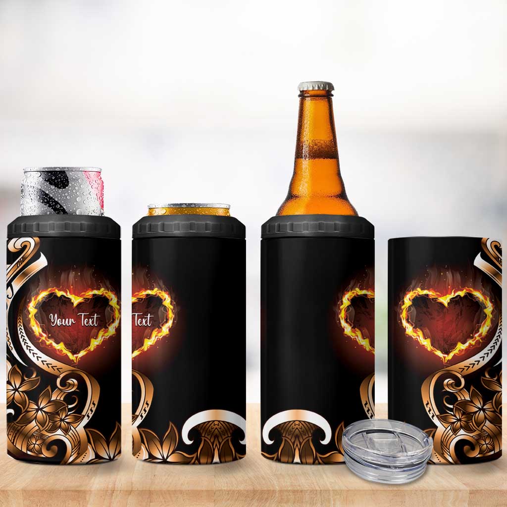 Personalised Polynesian Fiery Heart 4 in 1 Can Cooler Tumbler Passionate Love LT01 - Polynesian Pride