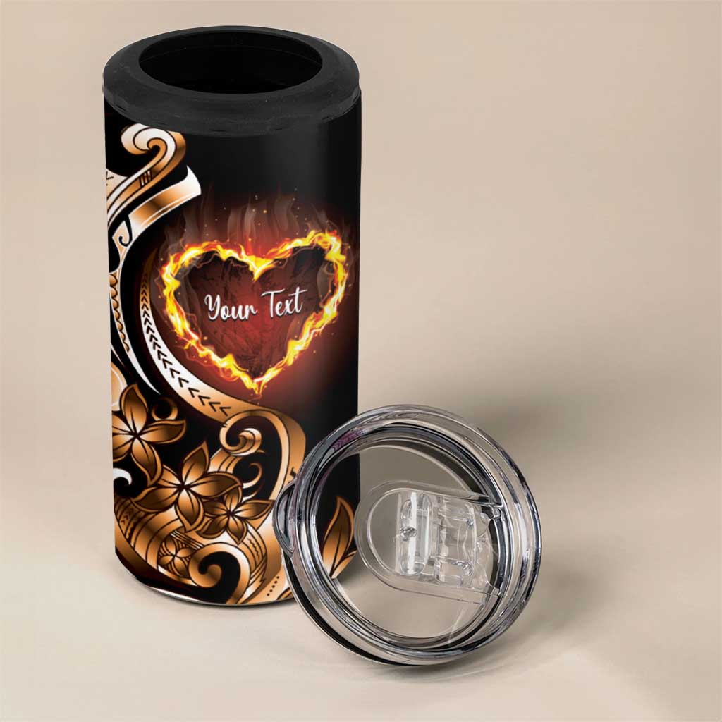 Personalised Polynesian Fiery Heart 4 in 1 Can Cooler Tumbler Passionate Love LT01 - Polynesian Pride