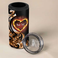 Personalised Polynesian Fiery Heart 4 in 1 Can Cooler Tumbler Passionate Love LT01 - Polynesian Pride
