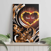 Personalised Polynesian Fiery Heart Canvas Wall Art Passionate Love LT01 - Polynesian Pride