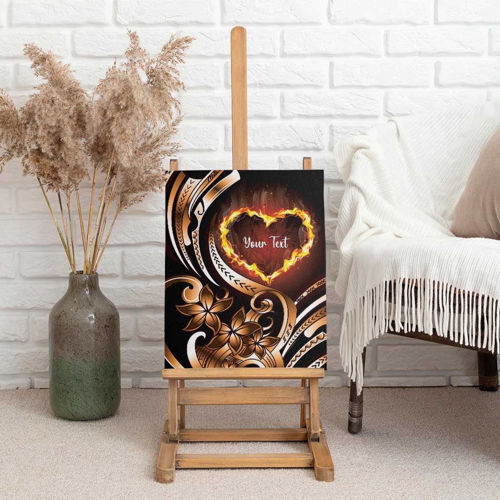 Personalised Polynesian Fiery Heart Canvas Wall Art Passionate Love LT01 - Polynesian Pride