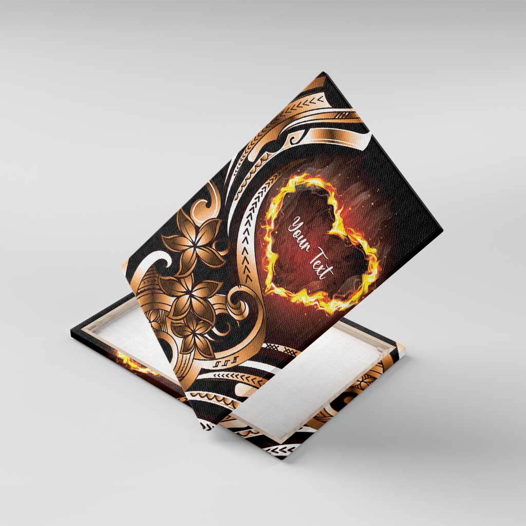 Personalised Polynesian Fiery Heart Canvas Wall Art Passionate Love LT01 With Frame Black - Polynesian Pride