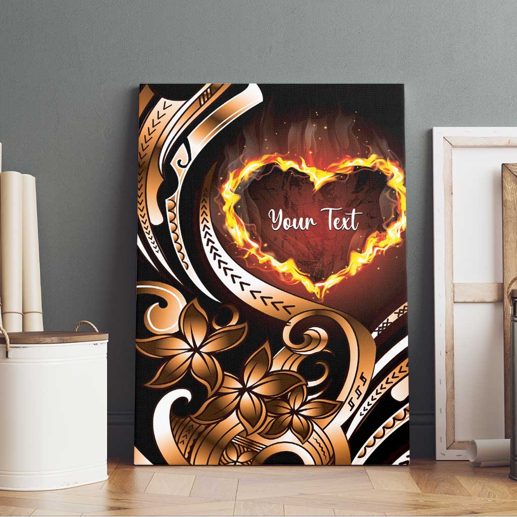 Personalised Polynesian Fiery Heart Canvas Wall Art Passionate Love LT01 - Polynesian Pride