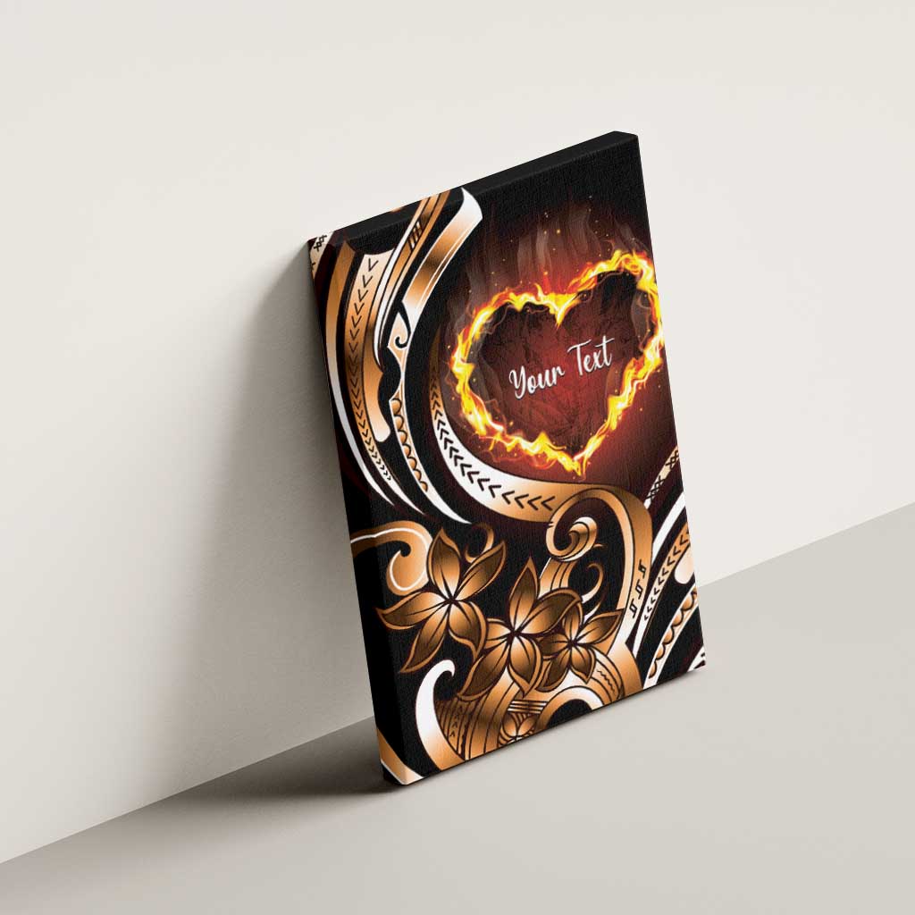 Personalised Polynesian Fiery Heart Canvas Wall Art Passionate Love LT01 - Polynesian Pride