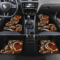 Personalised Polynesian Fiery Heart Car Mats Passionate Love LT01 Set 4pcs Black - Polynesian Pride