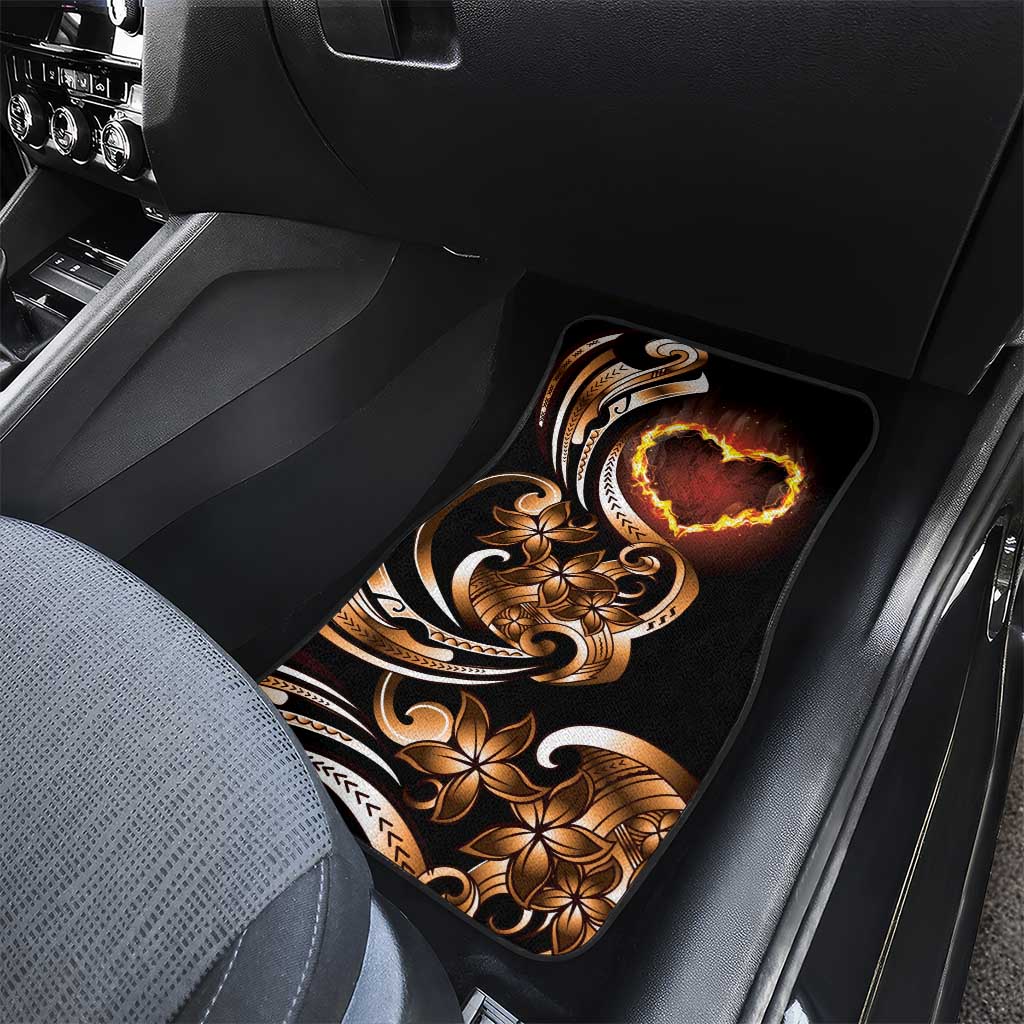 Personalised Polynesian Fiery Heart Car Mats Passionate Love LT01 - Polynesian Pride