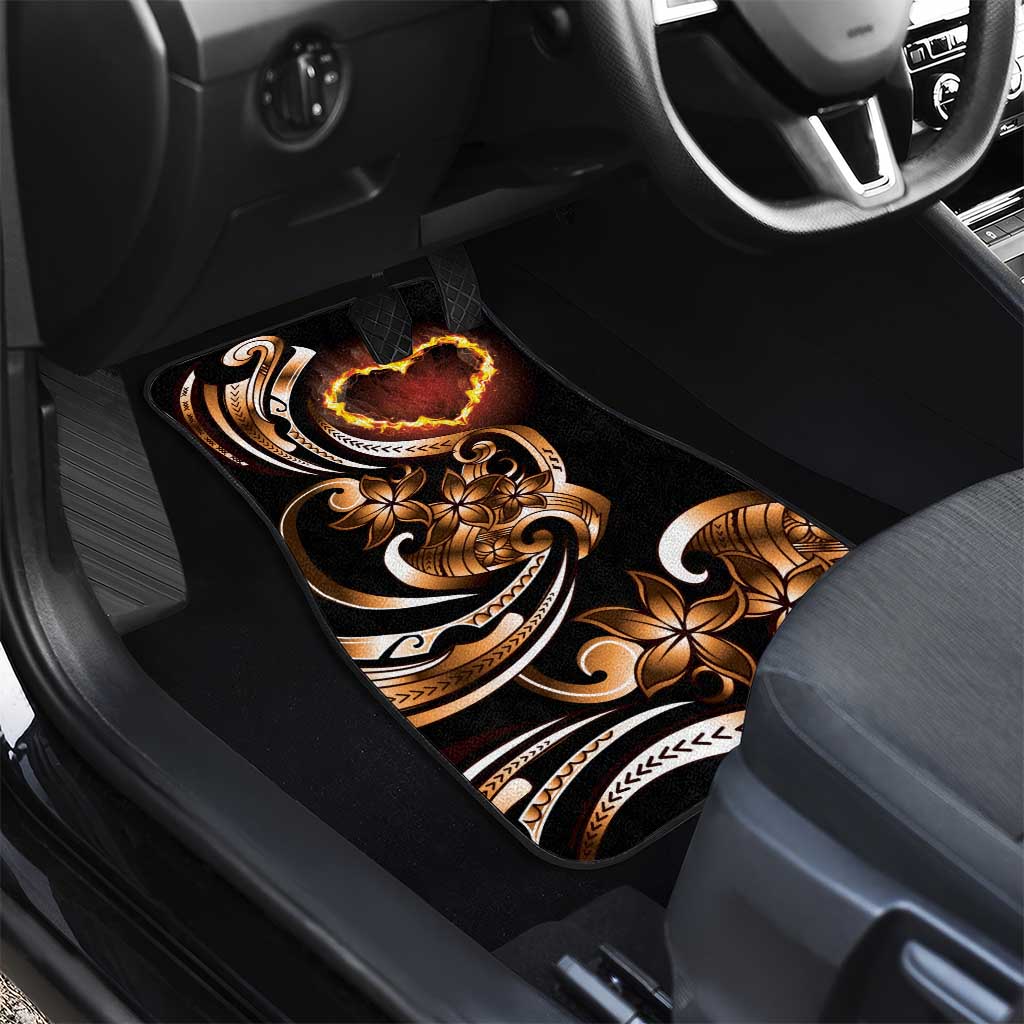 Personalised Polynesian Fiery Heart Car Mats Passionate Love LT01 - Polynesian Pride