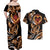 Personalised Polynesian Fiery Heart Couples Matching Off Shoulder Maxi Dress and Hawaiian Shirt Passionate Love