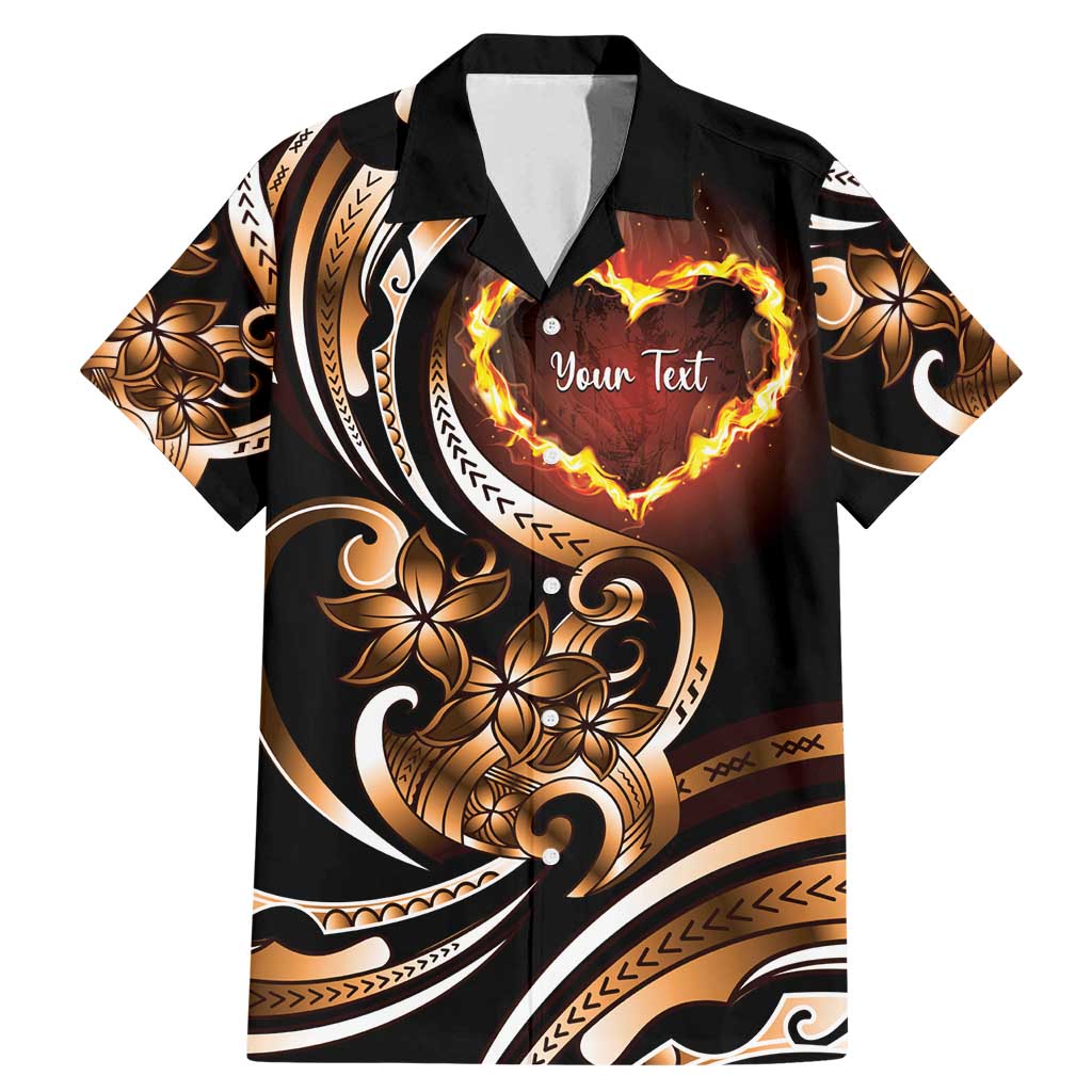 Personalised Polynesian Fiery Heart Family Matching Mermaid Dress and Hawaiian Shirt Passionate Love