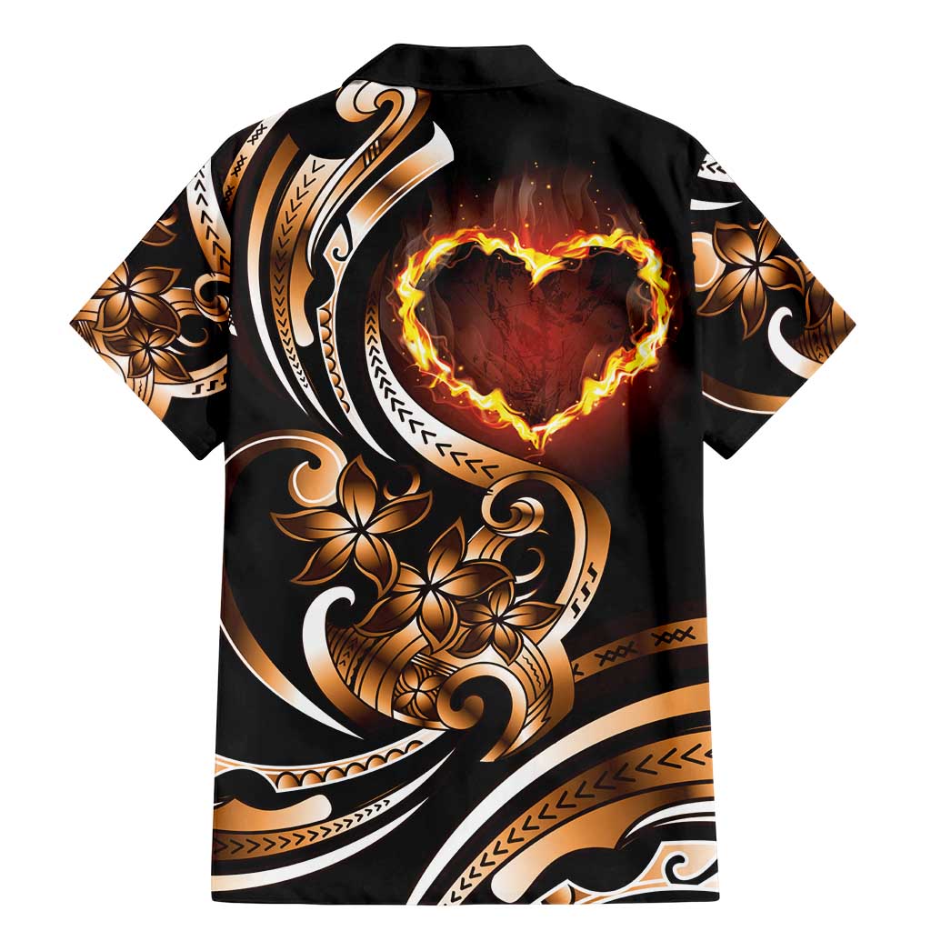 Personalised Polynesian Fiery Heart Family Matching Mermaid Dress and Hawaiian Shirt Passionate Love