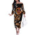 Personalised Polynesian Fiery Heart Family Matching Off The Shoulder Long Sleeve Dress and Hawaiian Shirt Passionate Love