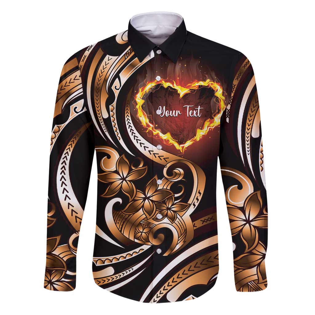Personalised Polynesian Fiery Heart Family Matching Puletasi and Hawaiian Shirt Passionate Love
