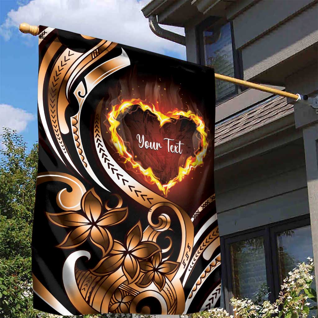 Personalised Polynesian Fiery Heart Garden Flag Passionate Love LT01 - Polynesian Pride